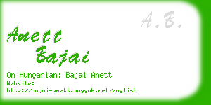 anett bajai business card